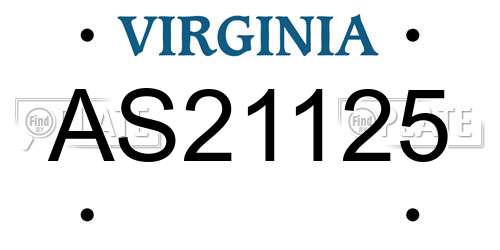 AS21125 Virginia License Plate