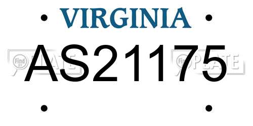 AS21175 Virginia License Plate