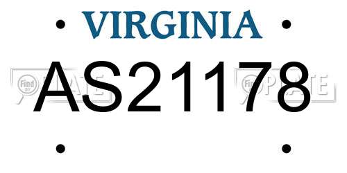 AS21178 Virginia License Plate