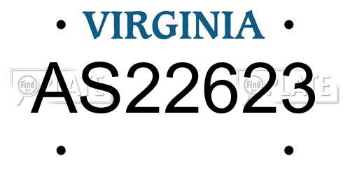 AS22623 Virginia License Plate