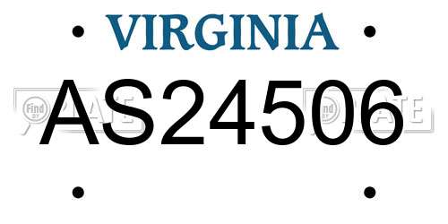 AS24506 Virginia License Plate