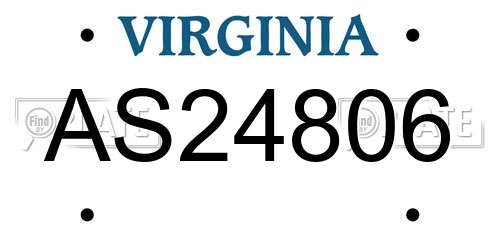 AS24806 Virginia License Plate