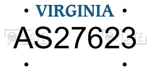 AS27623 Virginia License Plate