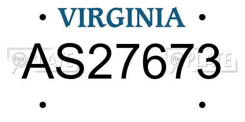 AS27673 Virginia License Plate