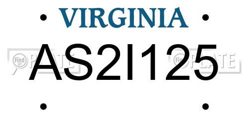 AS2I125 Virginia License Plate