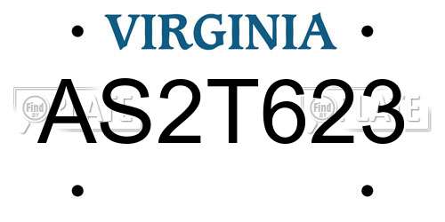 AS2T623 Virginia License Plate