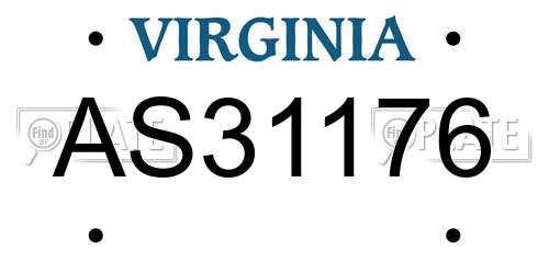 AS31176 Virginia License Plate