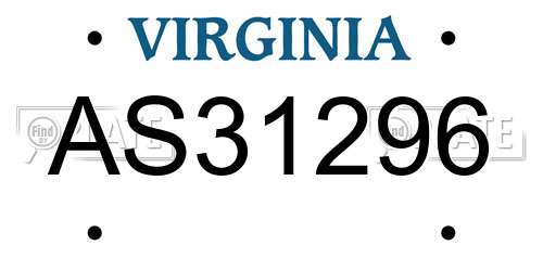 AS31296 Virginia License Plate
