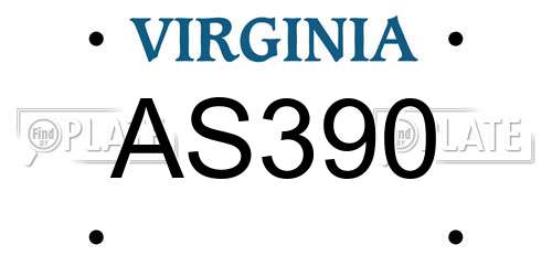 AS390 Virginia License Plate