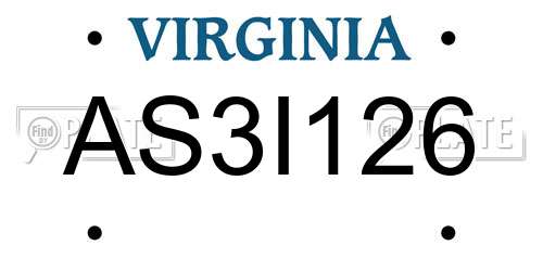 AS3I126 Virginia License Plate