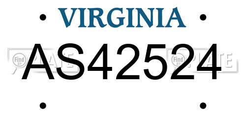 AS42524 Virginia License Plate