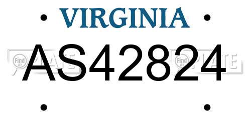 AS42824 Virginia License Plate