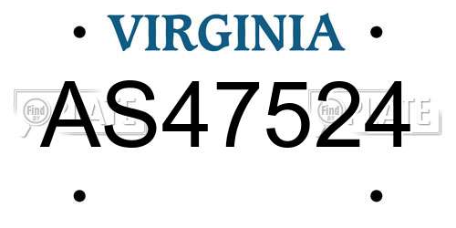 AS47524 Virginia License Plate