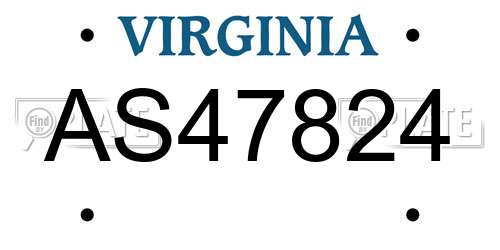AS47824 Virginia License Plate