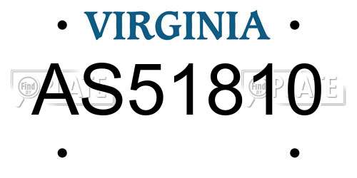 AS51810 Virginia License Plate