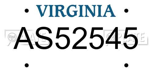 AS52545 Virginia License Plate