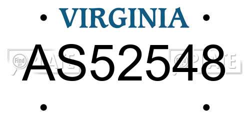 AS52548 Virginia License Plate