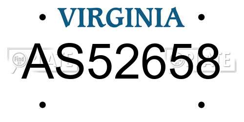 AS52658 Virginia License Plate