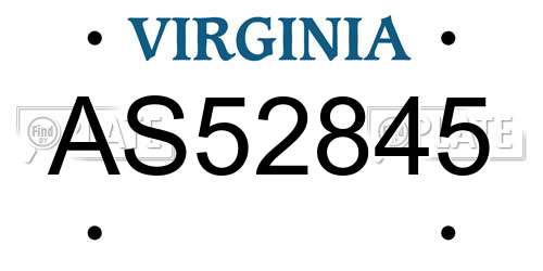 AS52845 Virginia License Plate
