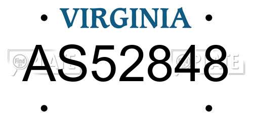 AS52848 Virginia License Plate