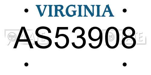 AS53908 Virginia License Plate