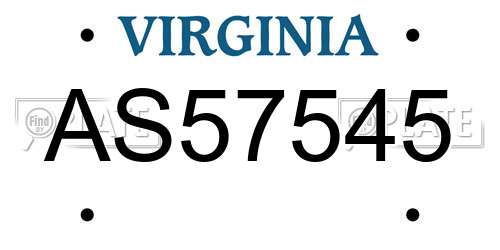 AS57545 Virginia License Plate