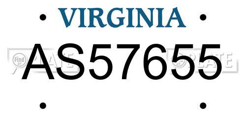 AS57655 Virginia License Plate