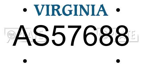 AS57688 Virginia License Plate