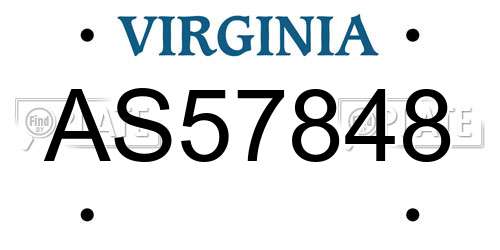 AS57848 Virginia License Plate