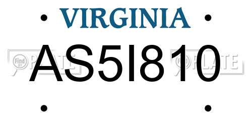 AS5I810 Virginia License Plate