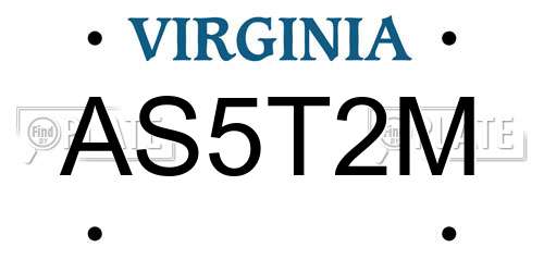 AS5T2M Virginia License Plate