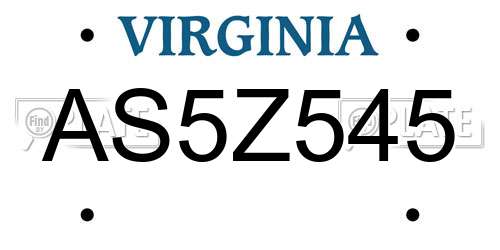 AS5Z545 Virginia License Plate
