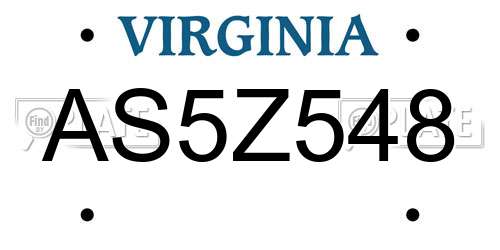AS5Z548 Virginia License Plate