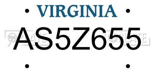 AS5Z655 Virginia License Plate