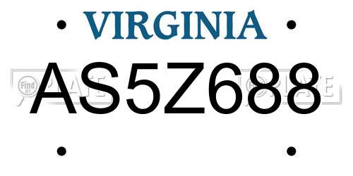 AS5Z688 Virginia License Plate
