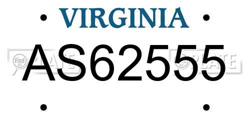 AS62555 Virginia License Plate