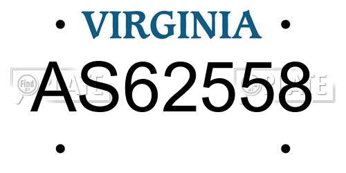 AS62558 Virginia License Plate