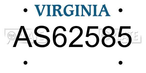 AS62585 Virginia License Plate