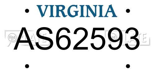 AS62593 Virginia License Plate
