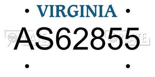 AS62855 Virginia License Plate