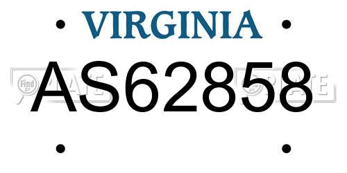 AS62858 Virginia License Plate