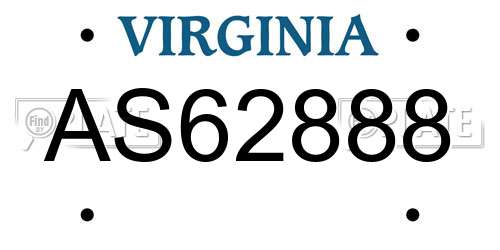 AS62888 Virginia License Plate