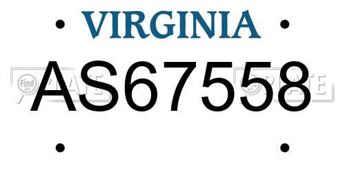 AS67558 Virginia License Plate
