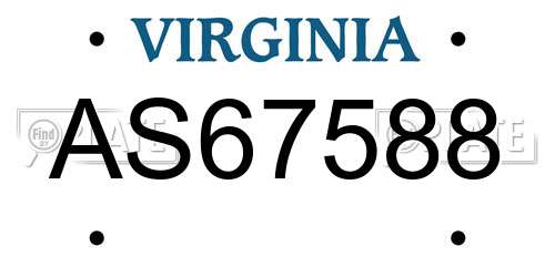 AS67588 Virginia License Plate