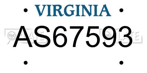 AS67593 Virginia License Plate