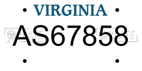 AS67858 Virginia License Plate