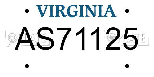 AS71125 Virginia License Plate