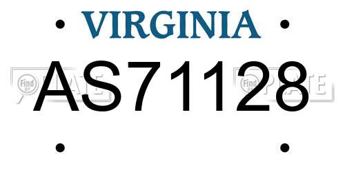 AS71128 Virginia License Plate