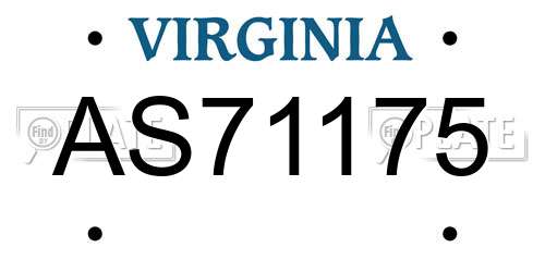 AS71175 Virginia License Plate