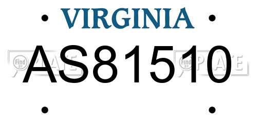 AS81510 Virginia License Plate